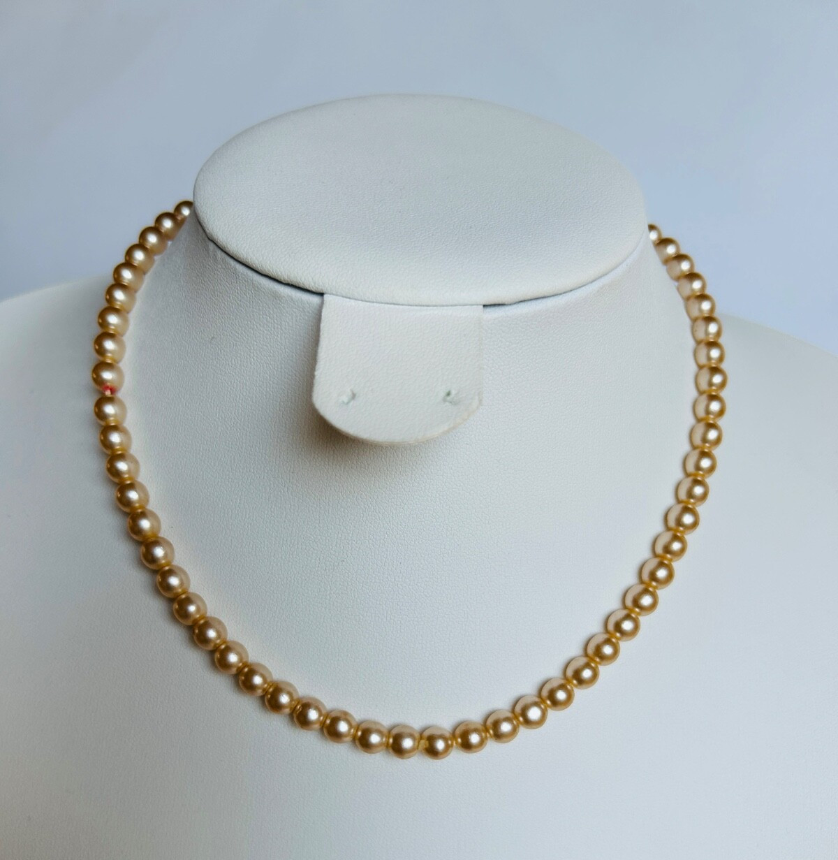Vintage Faux Pearl Fish Hook Clasp Necklace-Jewellery