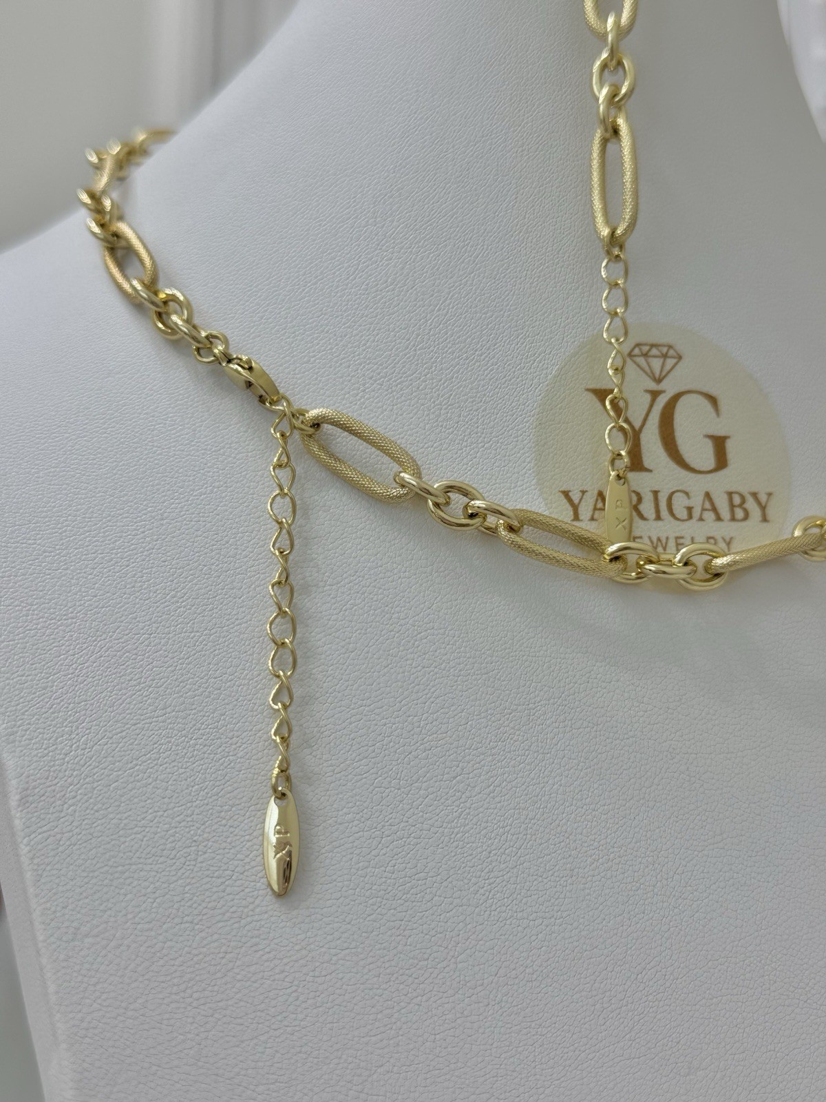 Set Pepper Clip Con Extencion Laminado En 14k Choker 45 Cm Pulcera 19 Cm