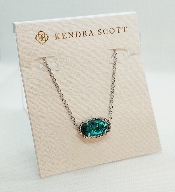 New Kendra Scott Elisa Silver Pendant Necklace In London Blue