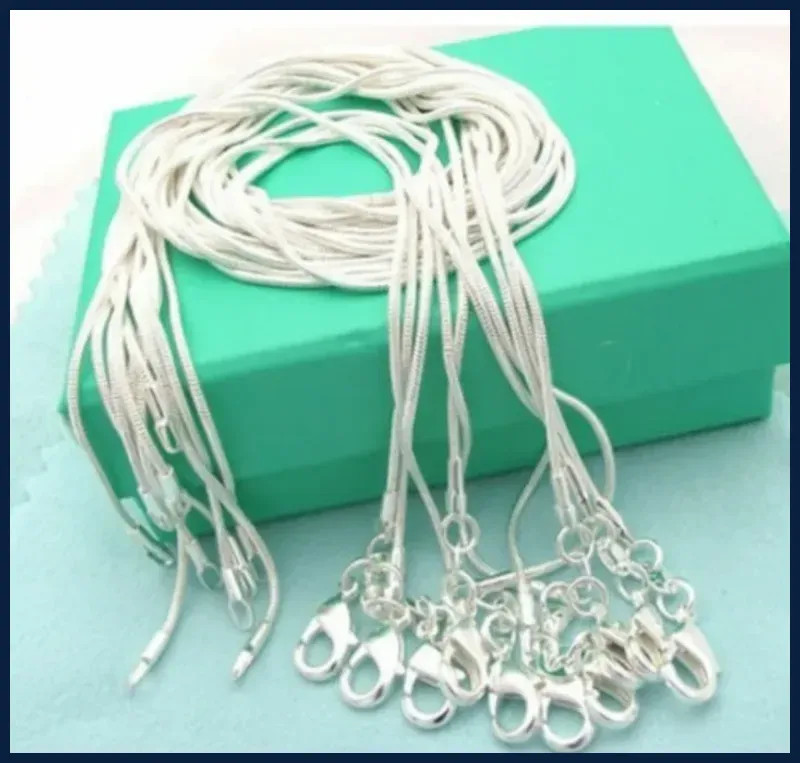 10PCS LOT Wholesale 925 Sterling Silver 16/18/20/22/24/26/28/30 Inch 1mm