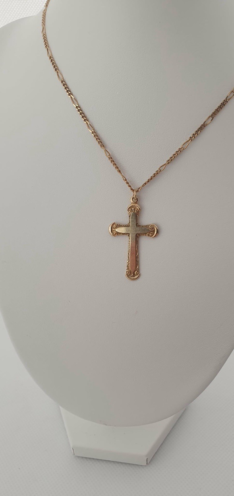 Vintage 9ct Gold Cross Pendant 2g 3.5cm Hallmarked