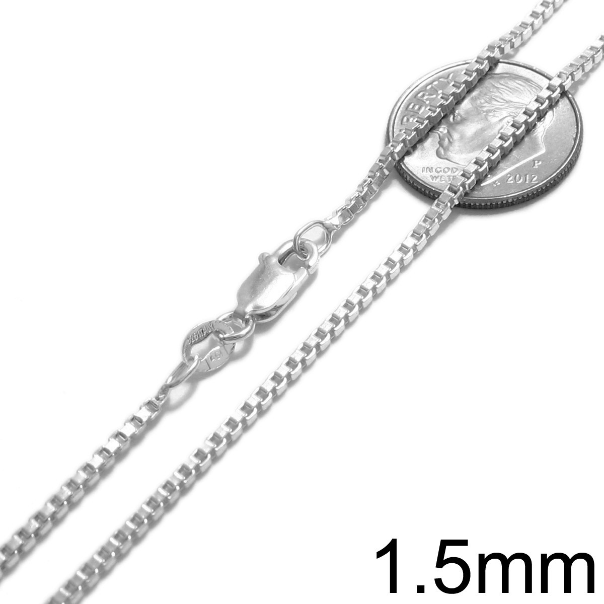 Guaranteed 925 Sterling Silver Box Chain Necklace w/ Strong Lobster Lock Italy