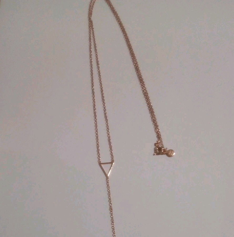 Gorjana Mika Lariat 18K Rose Gold Plate 26 inch Triangle Necklace