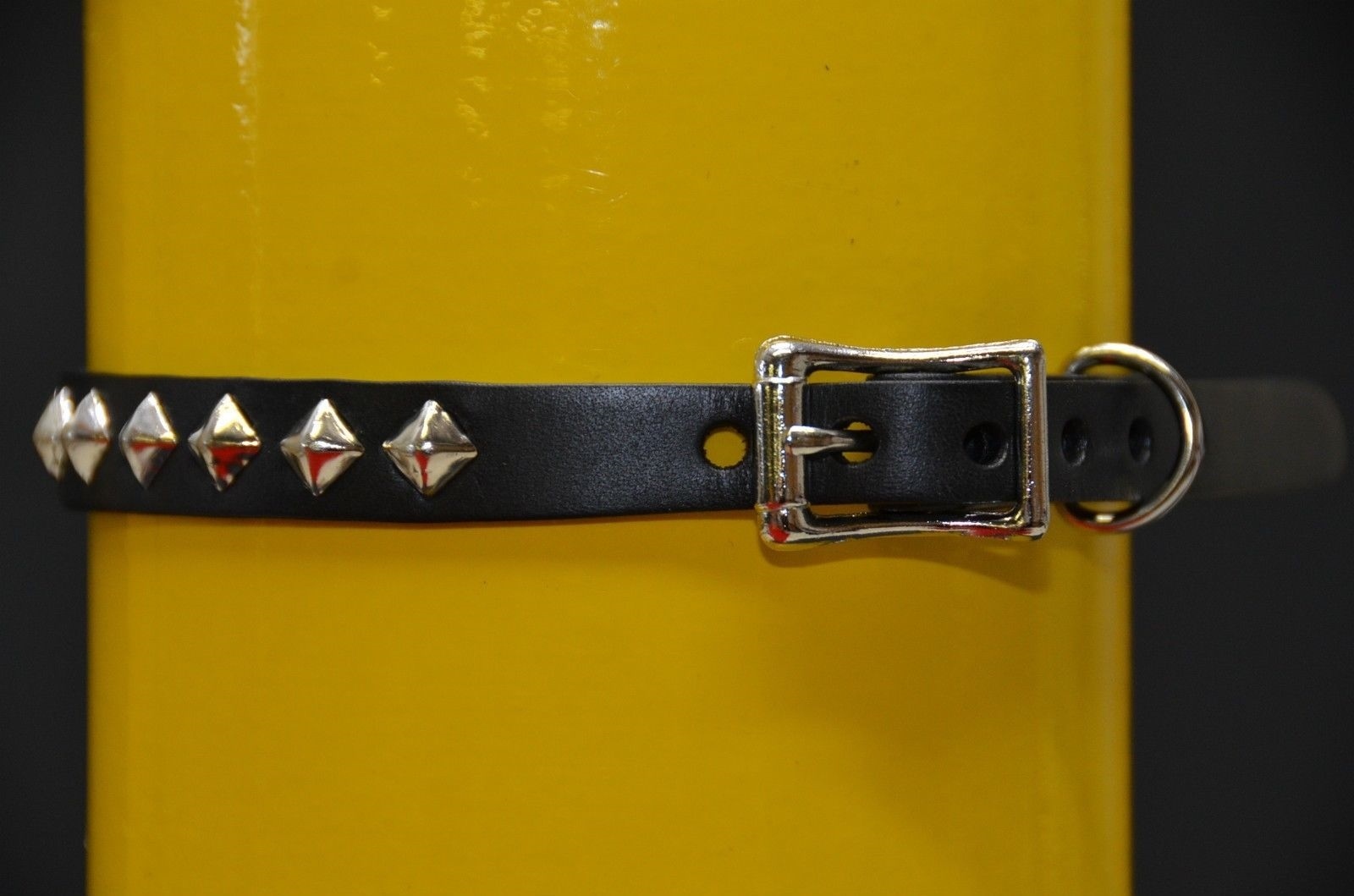 NCIS ABBY Pyramid Stud Classic Urban Punk Collar Genuine Leather Usa Made