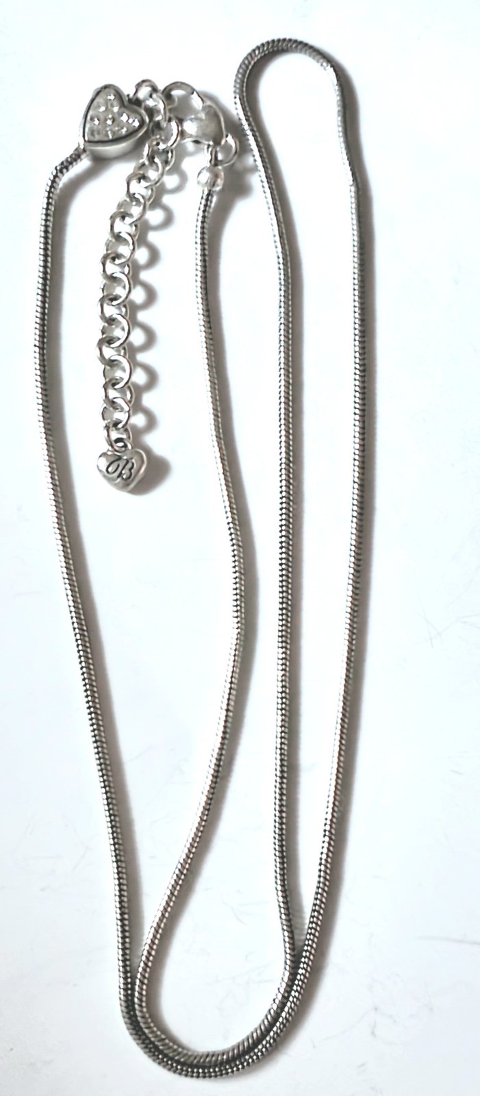Brighton long adjustable add a charm Snake Necklace w Crystal embellished Heart