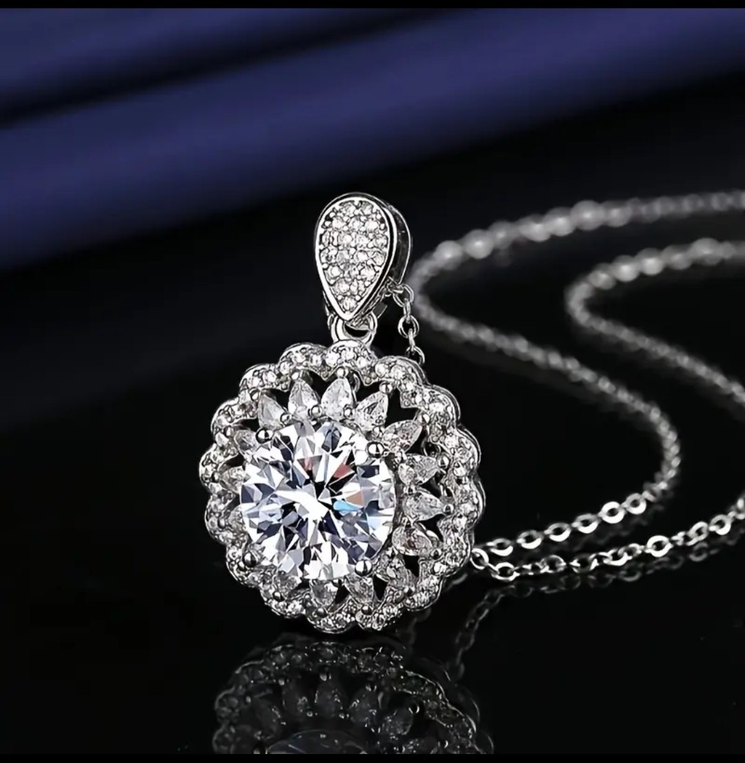 5 Carat Simulated Diamond Necklace And Bracelet Set In 14k White Gold Plating