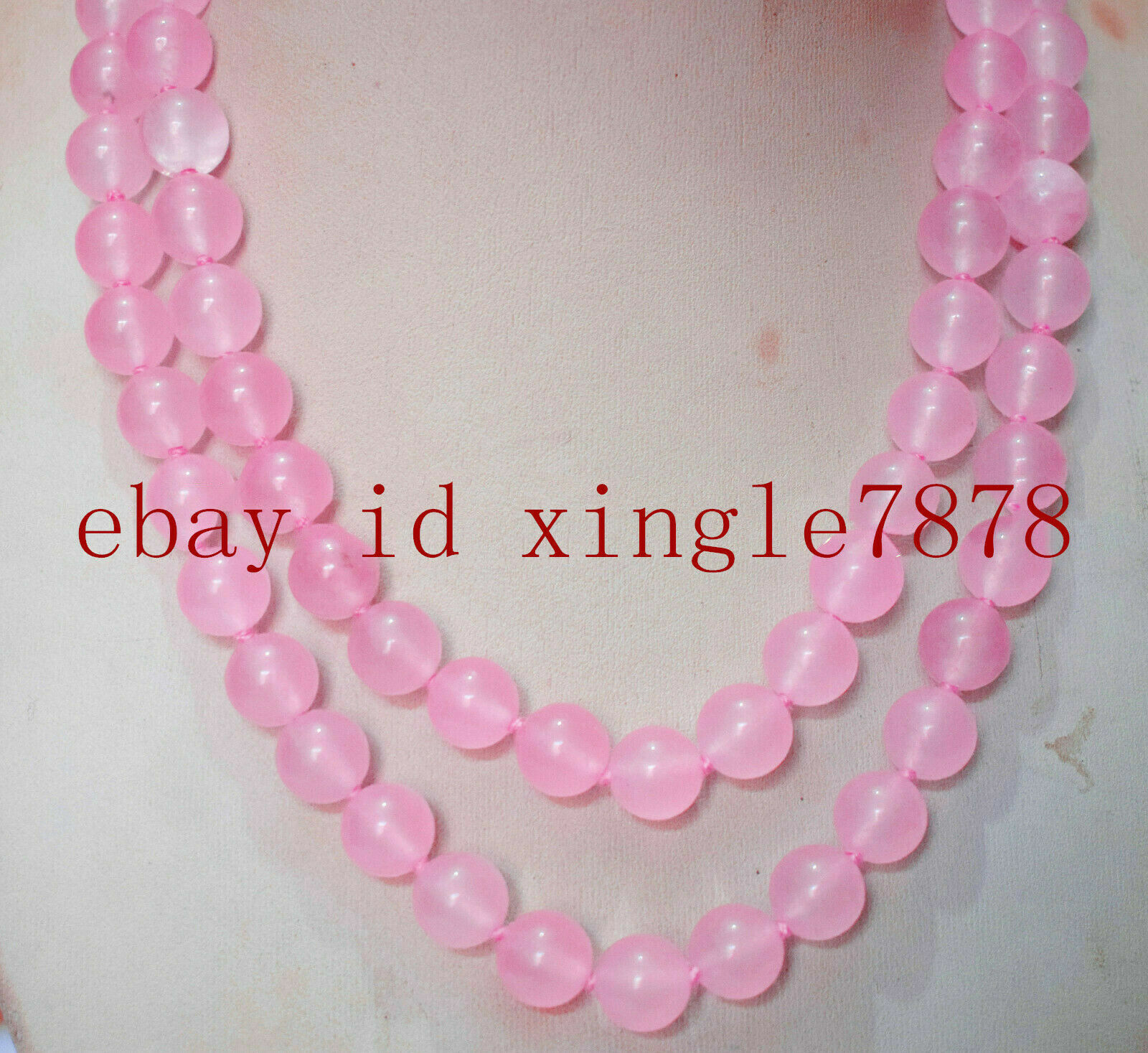 Natural 6/8/10/12mm Pink Quartz Gemstone Round Beads Necklace 36” AAA+