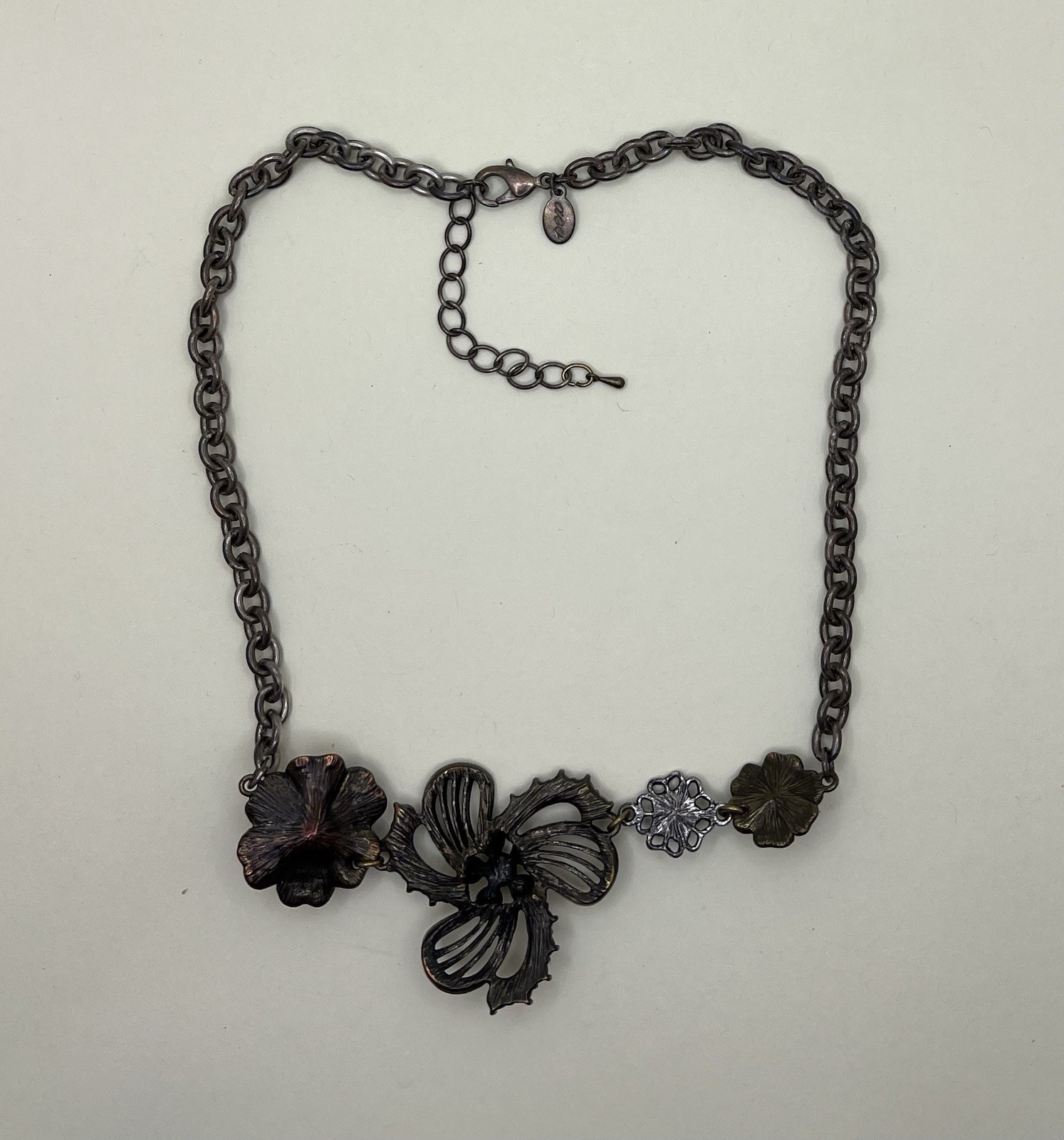 American Eagle Outfitters- Multi Metal & Rhinestone Floral Adjustable Necklace