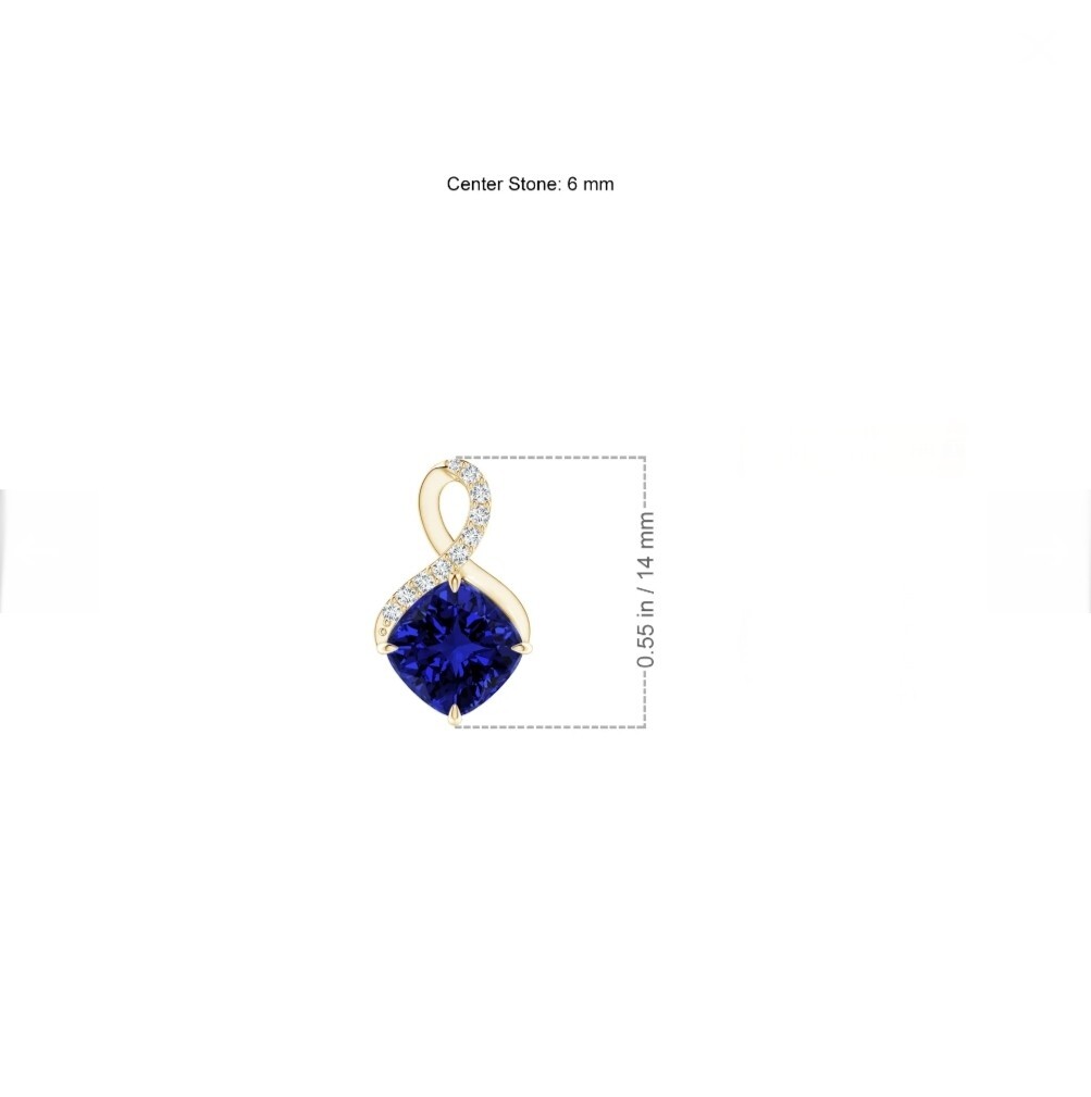 Eye Clean Blue Sapphire Pendant, Sterling Silver Blue Sapphire Pendant For Women