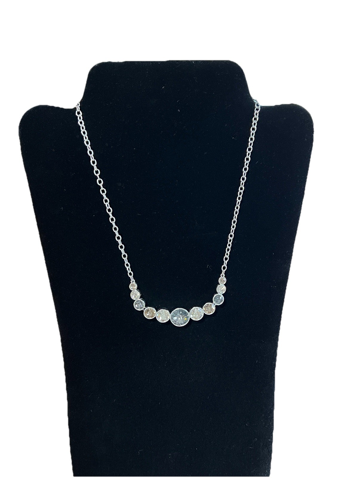 New Touchstone Crystal by Swarovski White colorless Necklace 15-18”