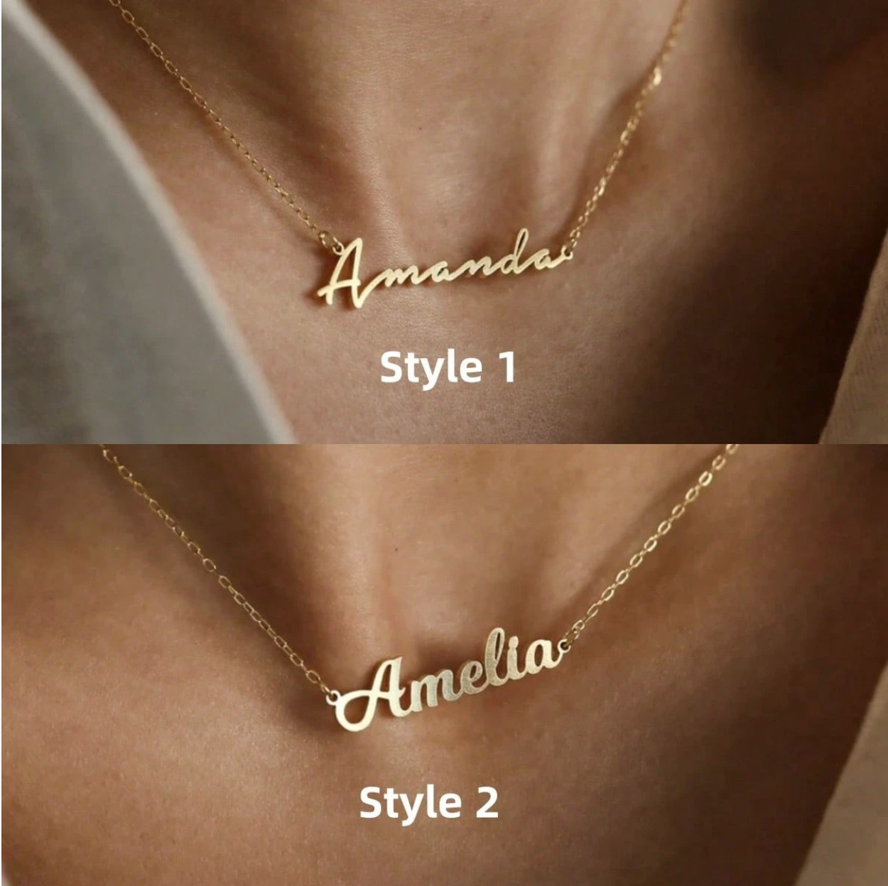 Personalized Custom Name Necklace Stainless Steel Nameplate Gift for Women