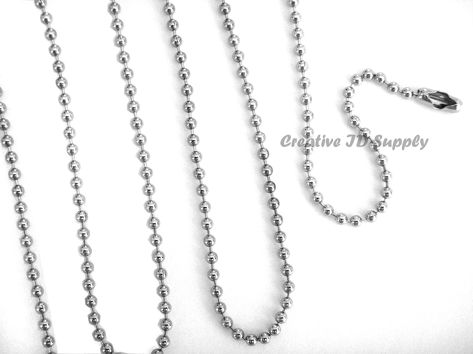 WHOLESALE LOT of 100 200 500 1000 BALL CHAIN NECKLACE 2.4mm 30″ Nickel Plated