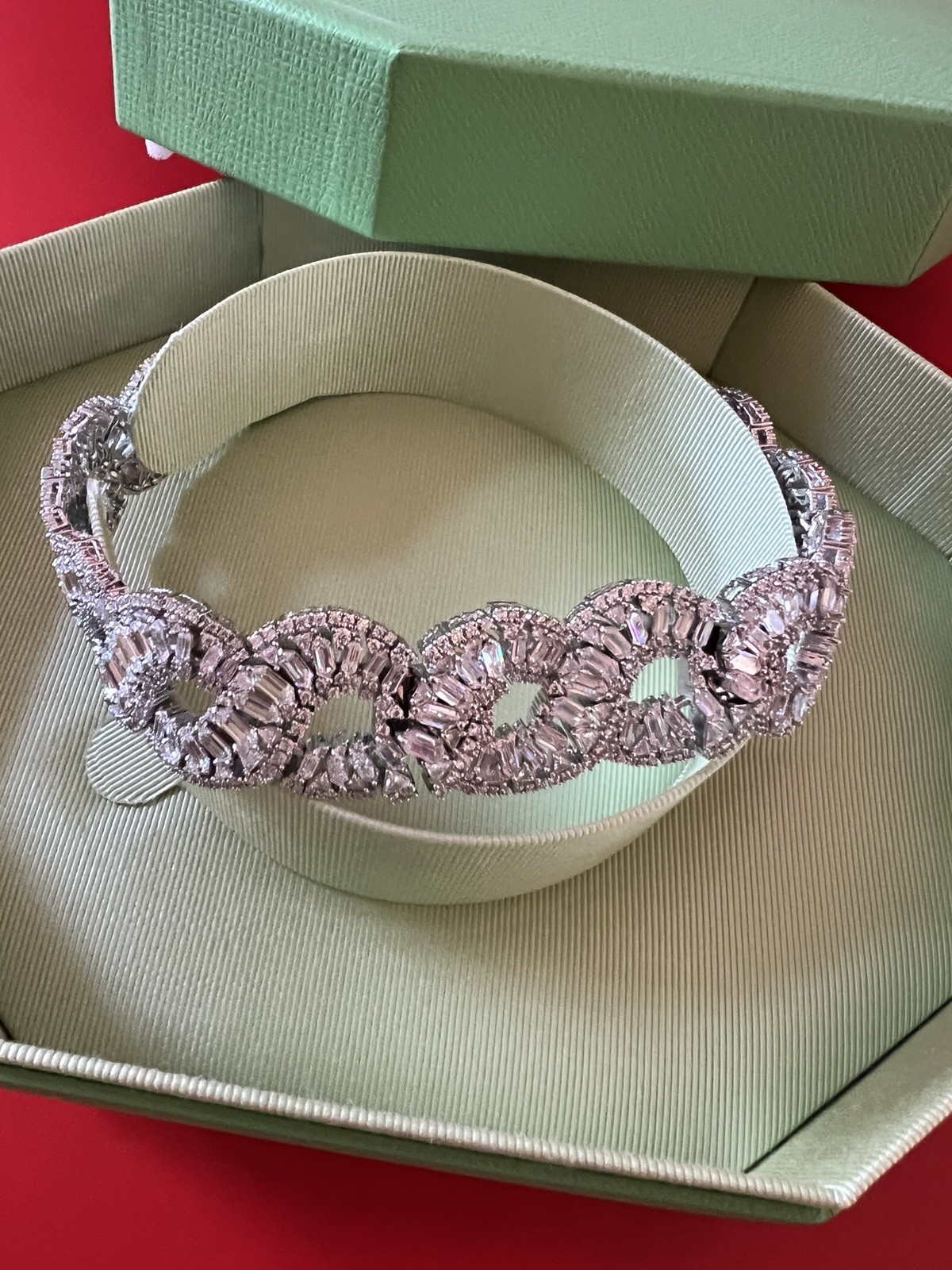 Swarovski Hyperbola Wave Chocker Necklace White Rhodium Plated rrp 1800 New❤️