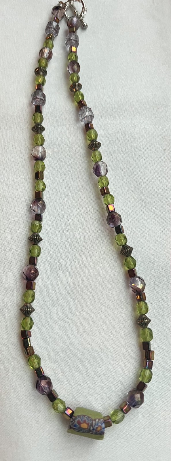 Multi-Colored Green & Purple Necklace