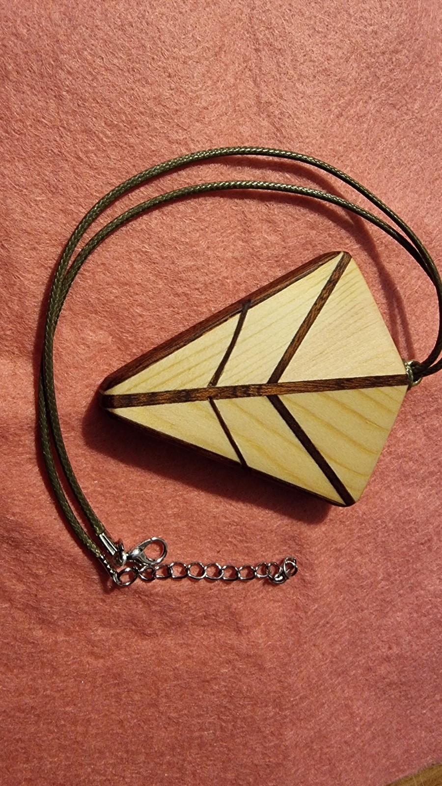 Pendant Jewellery Solid Wooden Boho Handmade With Clasp Fastener See Description