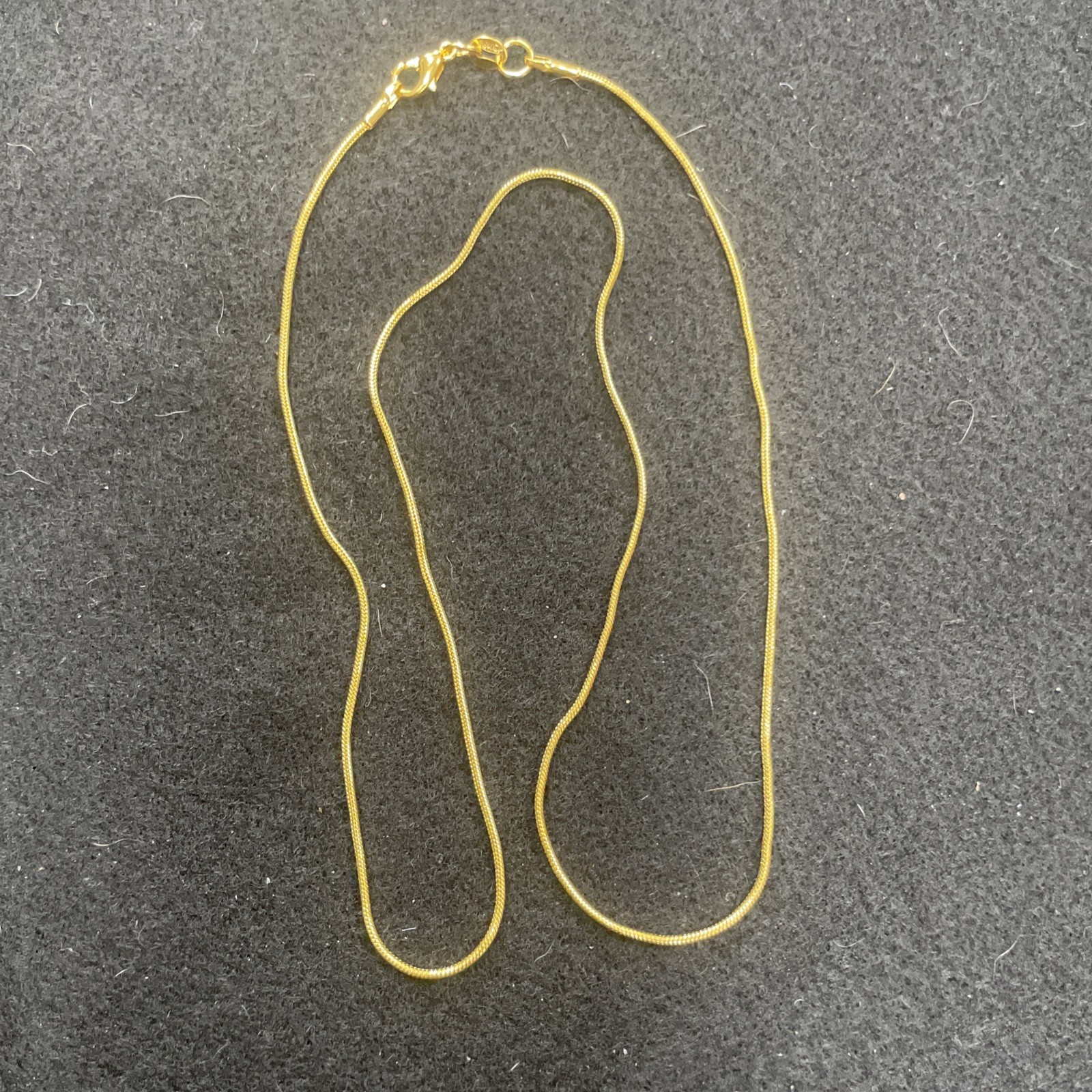 18K Gold Plated 1.2mm, 20” Snake Chain Necklace With 5mm Lobster Clasp