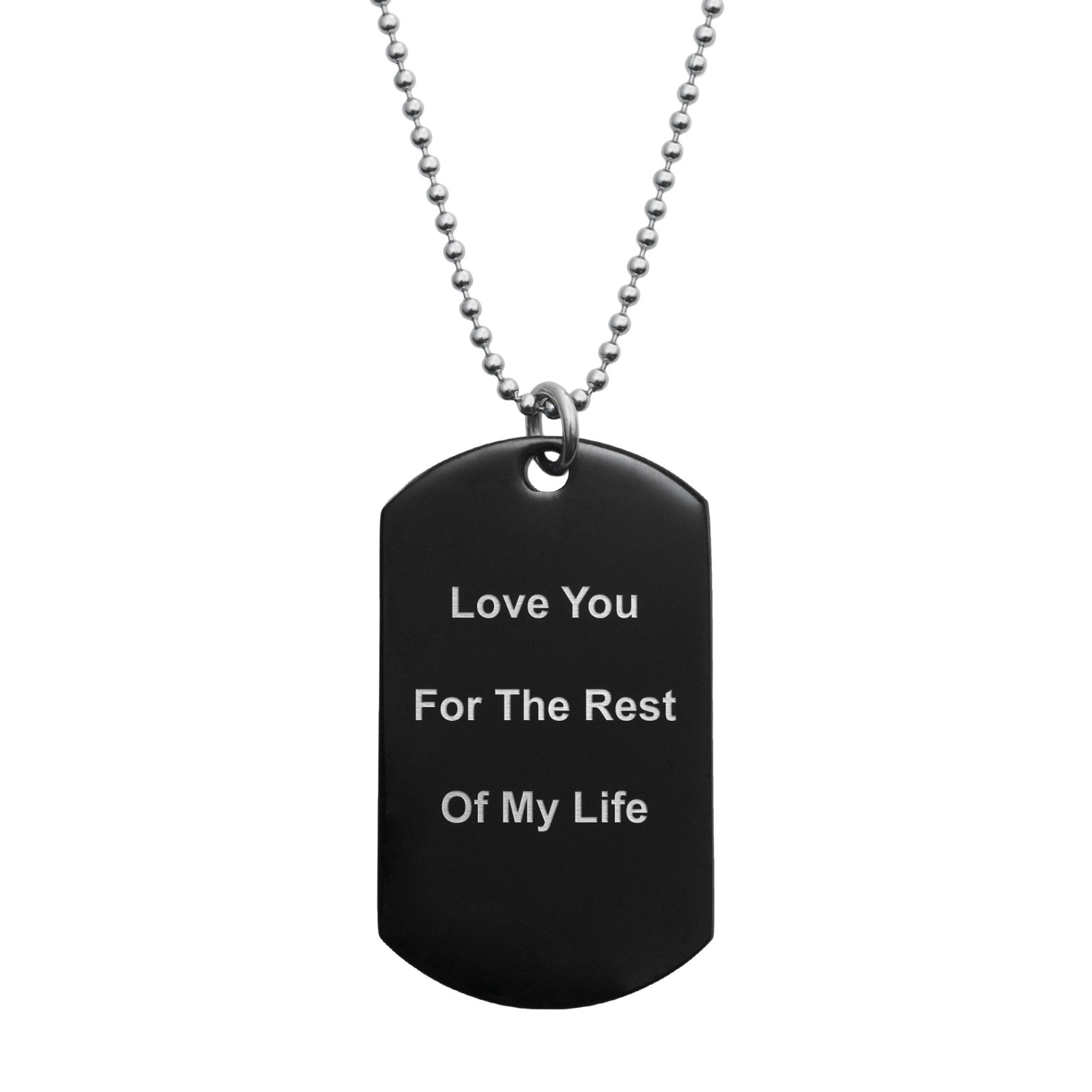 Personalize Photo Engrave Stainless Steel Custom Dog Tag Dot Ball Chain Necklace