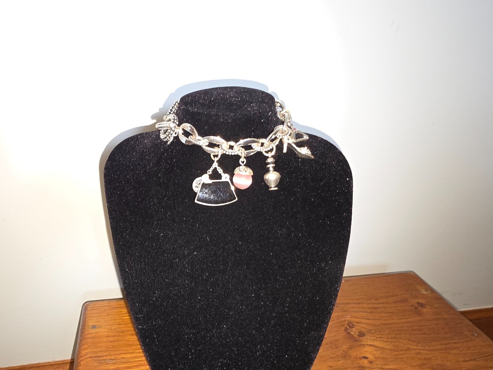 Premier Designs “Perfectly Pink” Necklace & Bracelet + Bonus Charm Bracelet