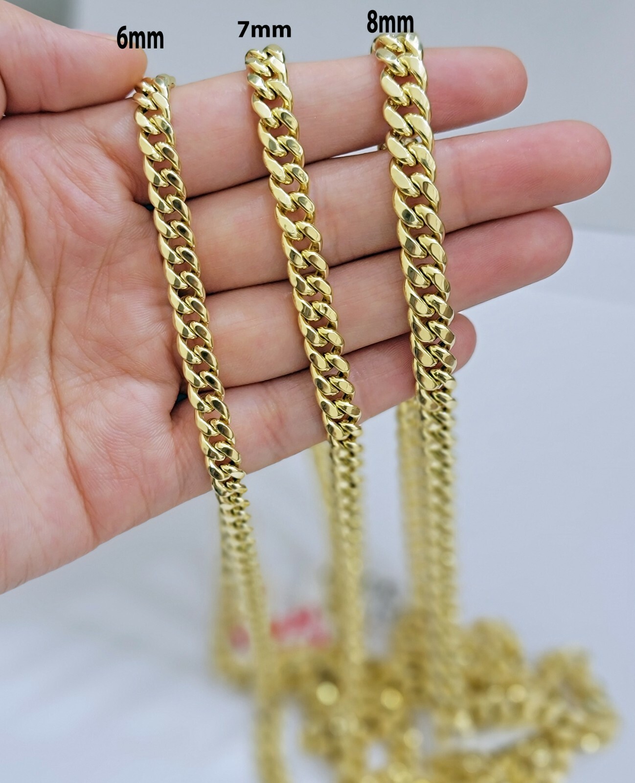 Real 14K Yellow Gold Miami Cuban Link Chain Necklace 6mm–9mm — 8″ to 30″ 14KT