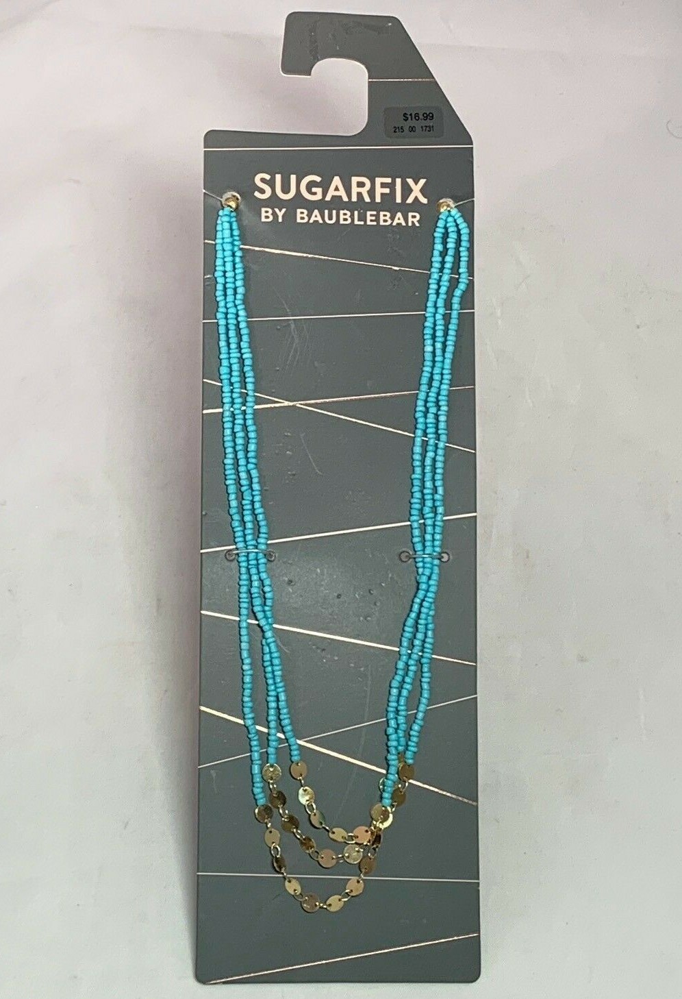 Sugarfix by Baublebar Layered Turquoise Beaded 16″ Necklace New