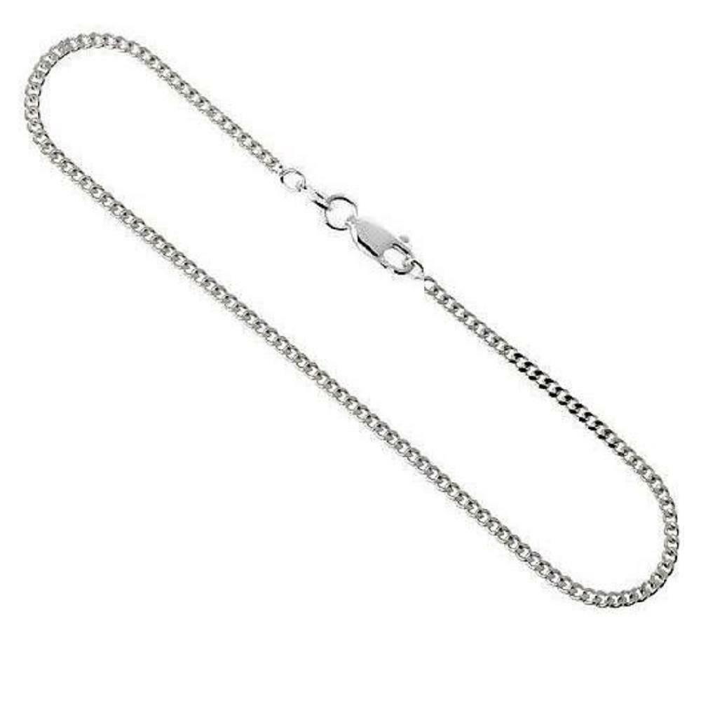 Sterling Silver 2 mm Cuban Curb Link Chain Necklace or Bracelet w/ LOBSTER CLASP