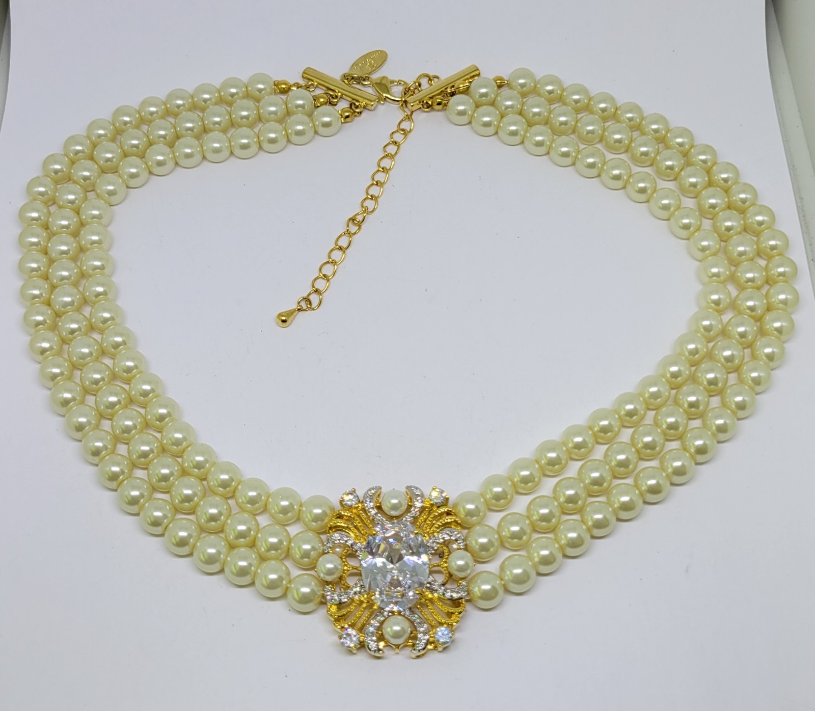 HSN Jewelry Of Legends Stacey Whitmore Multi 3 Strand Pearl Pendant Necklace