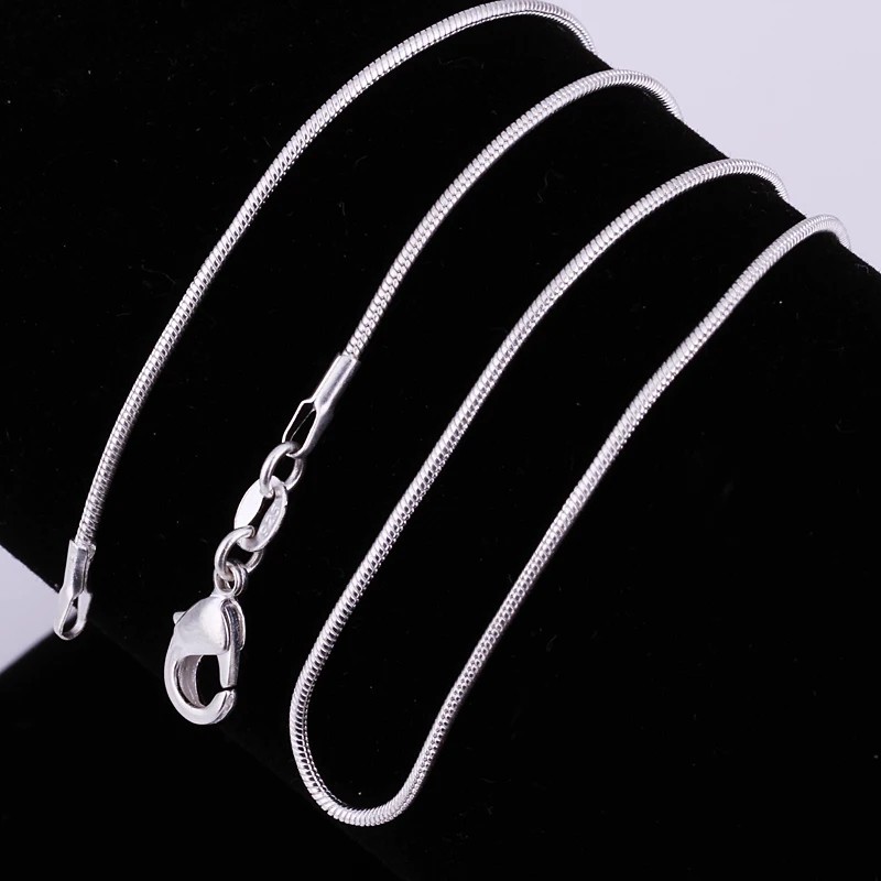 10PCS wholesale 925 sterling solid silver 1MM 16-30inch snake chain necklace