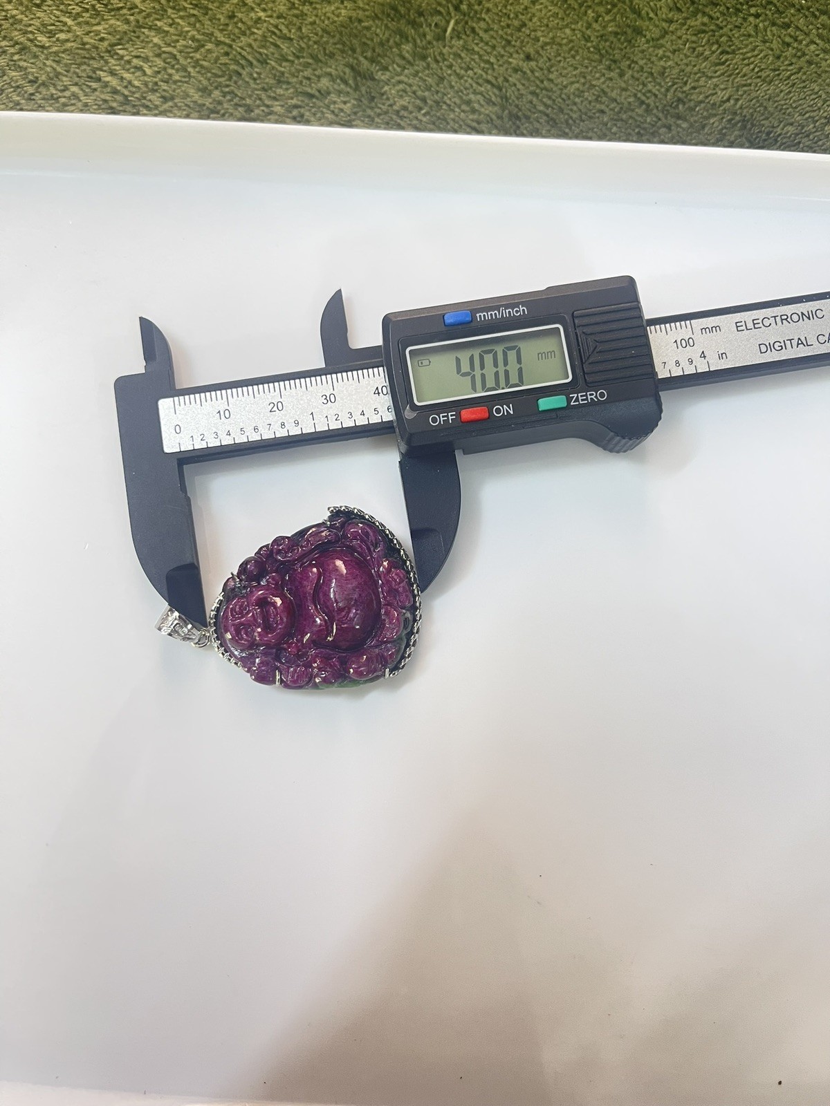 Maitreya Laughing Buddha pendant 100% Natural Ruby . Mặt Dây Chuyền Di Lạc