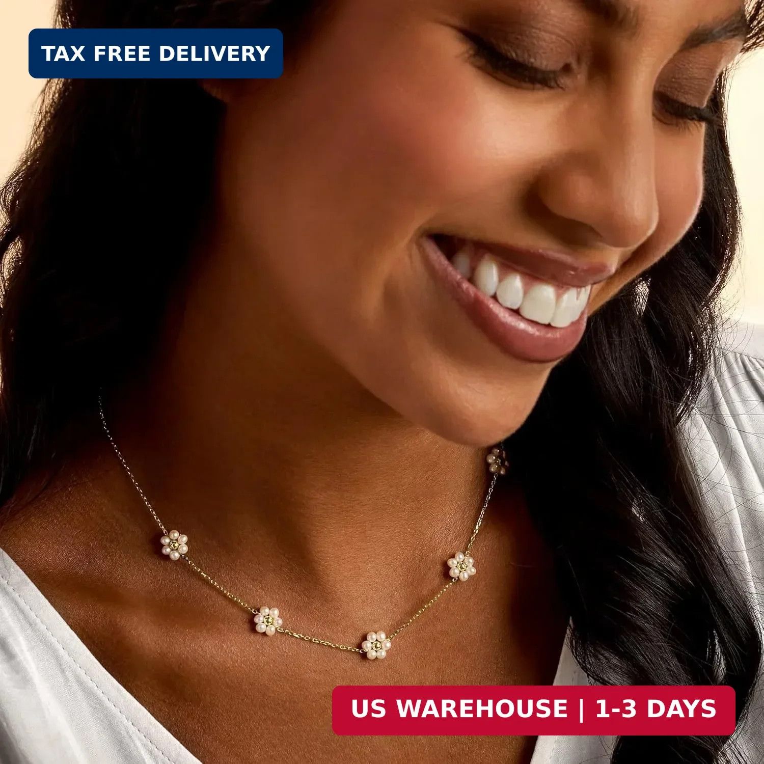 SmileBelle Pearl Necklaces for Women, Daisy Pearls Choker for Women’s | Pearl St