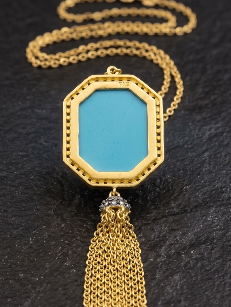 Freida Rothman 30″ Turquoise Tassel Pendant Necklace $295 NWTOB *READ NOTE*