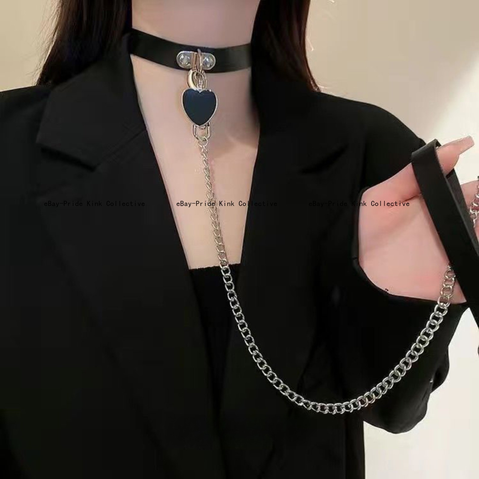 Sexy Bell Choker Collar Necklace for Women, Black White Pink BDSM