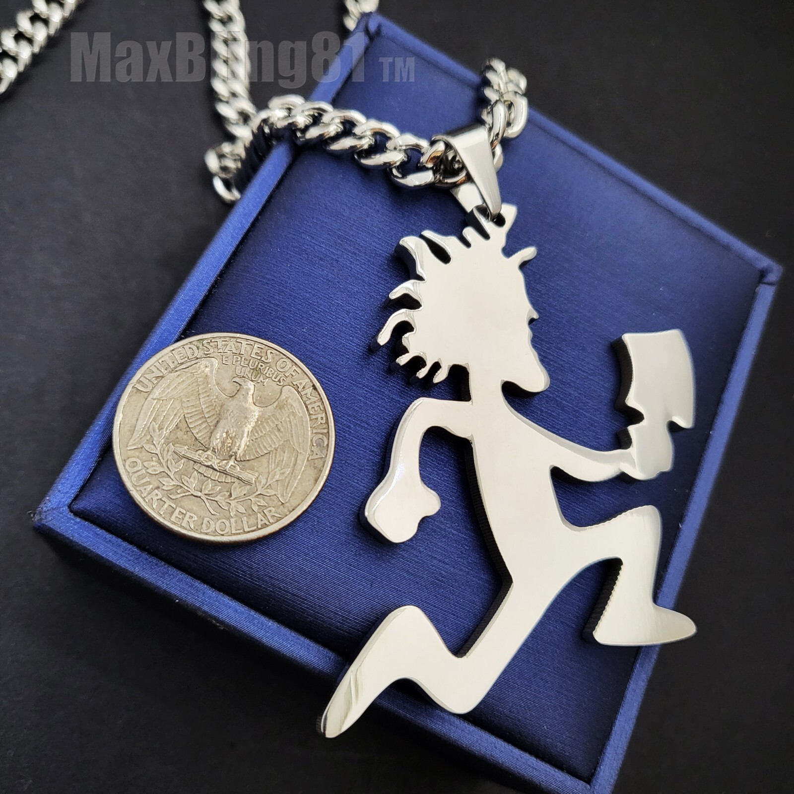 Hatchet Man Runner Pendant 6mm 24″ 30″ 36″ Stainless Steel Cuban Chain Necklace