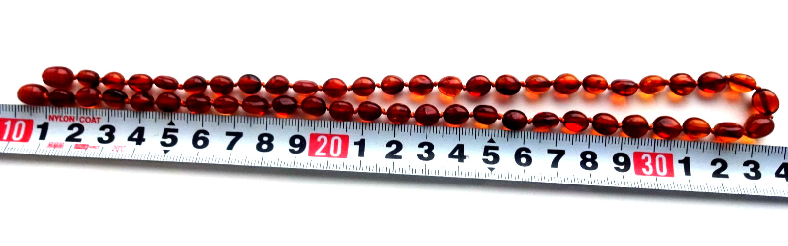 Natural Cognac Oval Beads BALTIC AMBER Necklace 18” 48cm Gift