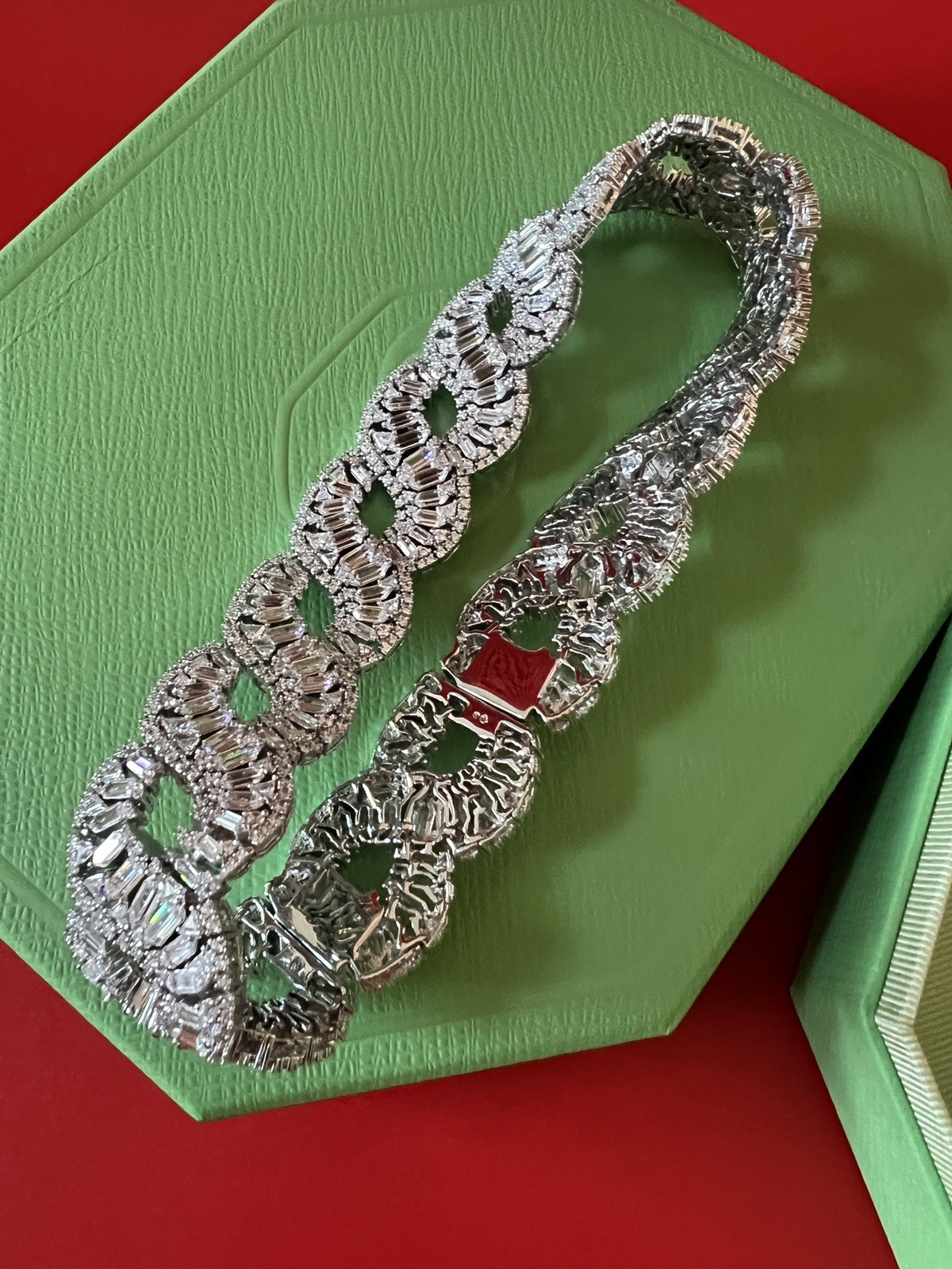 Swarovski Hyperbola Wave Chocker Necklace White Rhodium Plated rrp 1800 New❤️