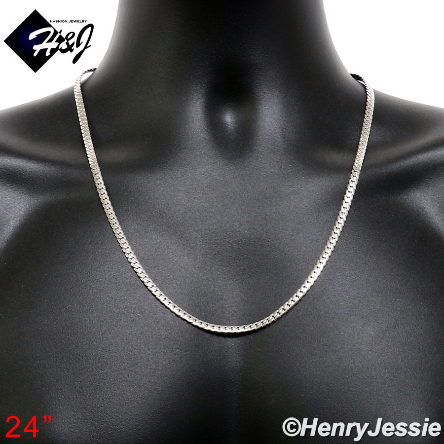 16-40″MEN Stainless Steel 3mm Silver Miami Cuban Curb Link Chain Necklace*N155