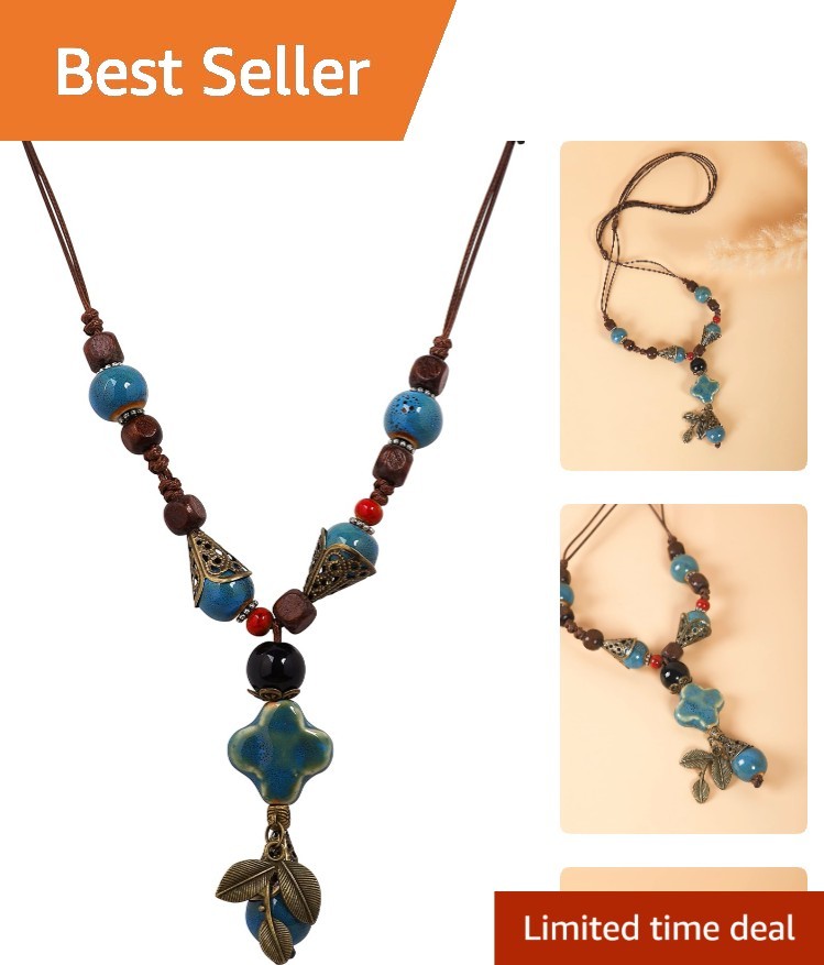 Unique Vintage-inspired Jewelry: Colorful Ceramic Necklace for Every Occasion