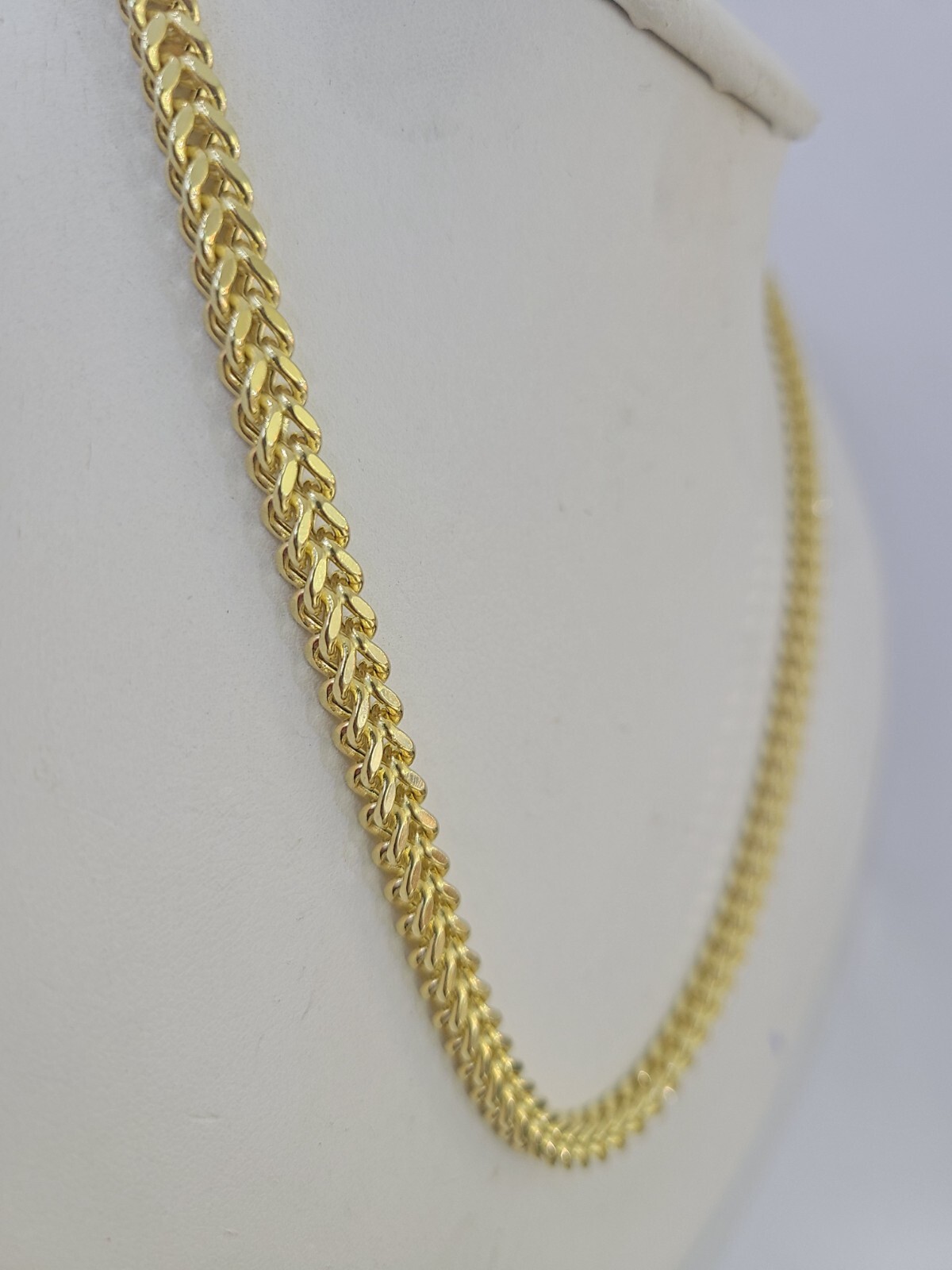 14K Franco Chain Necklace 4mm 24 Inch Real 14KT Men Women Yellow Gold