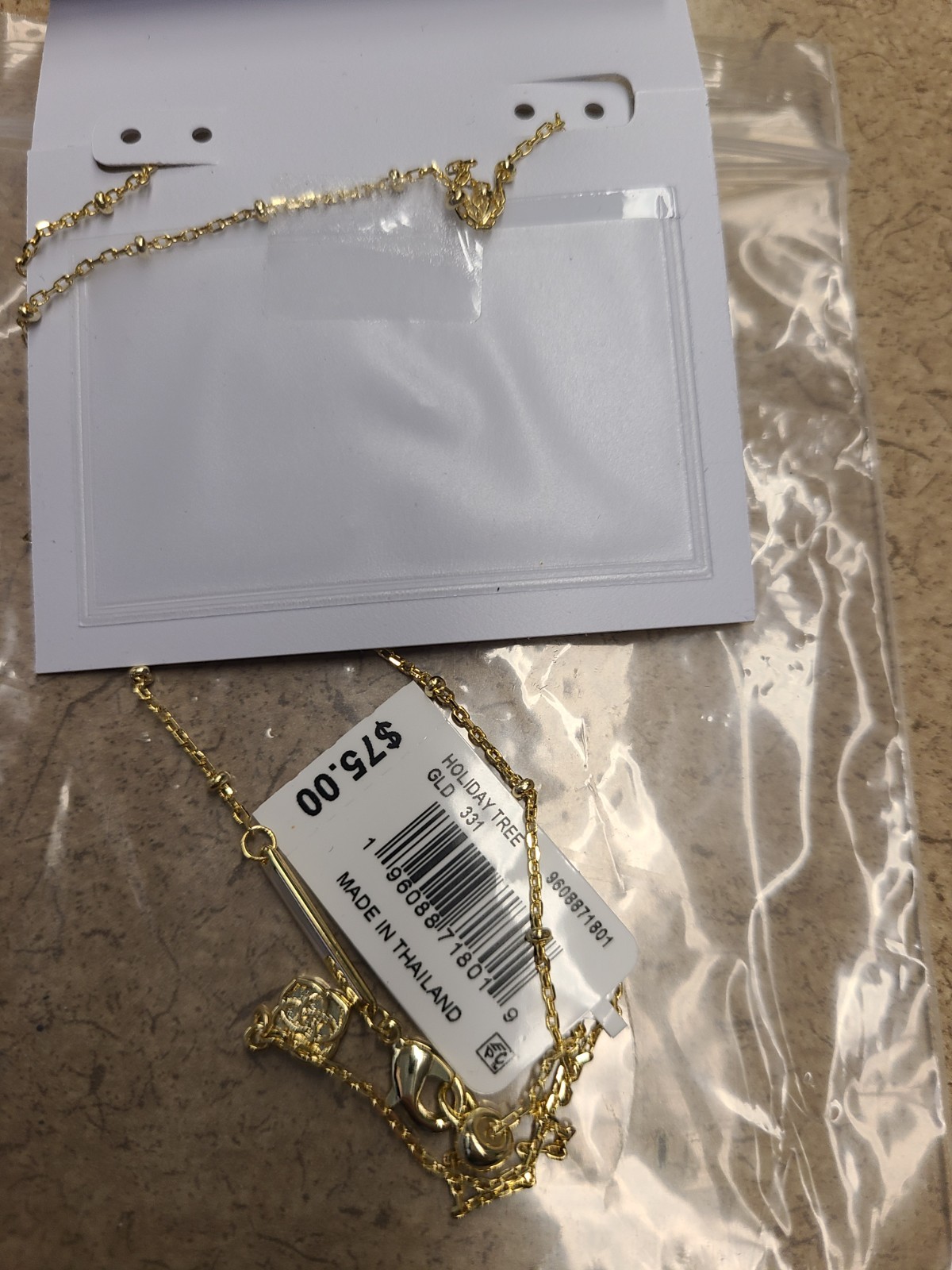 Kendra Scott Gold Tone Holiday Tree Short Pendant Necklace Green Quartzite $75