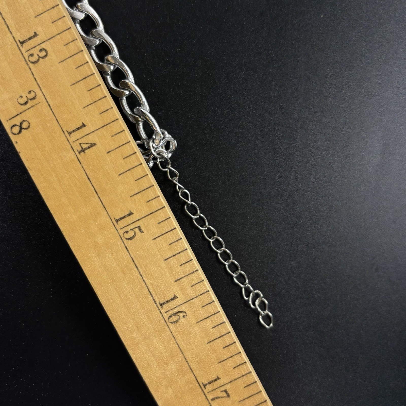 4 Gothic Cross Pendants Choker Silver Tone Necklace Layered Curb/Cuban Chains