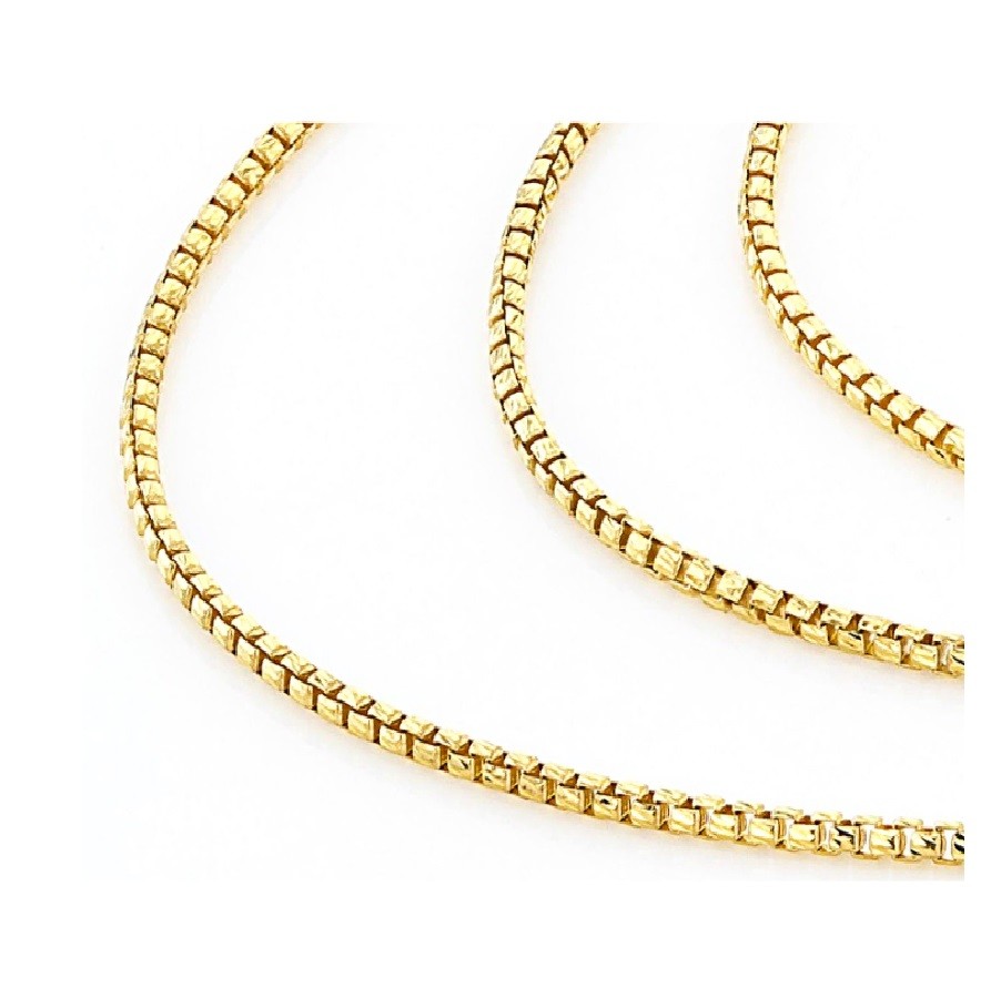 Men & Women’s Solid 18K Yellow Gold Filled 16″ 1.2 mm Italian Box Chain Necklace