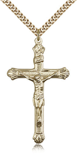 Gold Filled Crucifix Pendant For Men On 24 Chain – 30 Day Money Back Guarantee