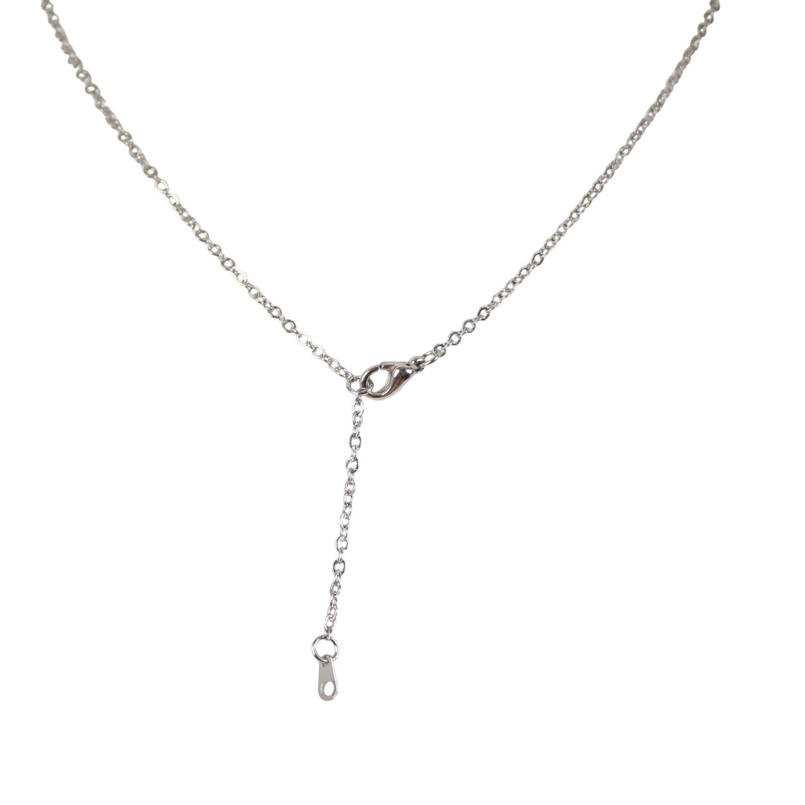 JORDAN Necklace Silvertone Rhinestone 14.5″ w 4.5″ Multi Ring Extender Necklace