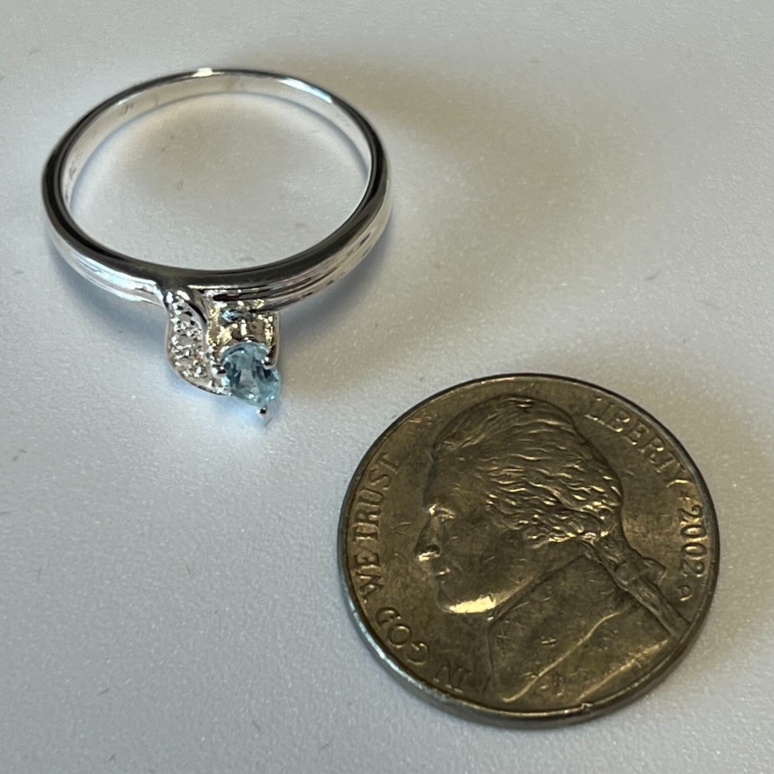 Vintage Women’s London Blue Topaz Sliver Gemstone Ring Size 7.5 Gem2
