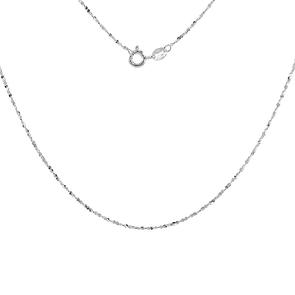 Sterling Silver 1.2mm Twisted Serpentine Rope Chain Necklace or Bracelet