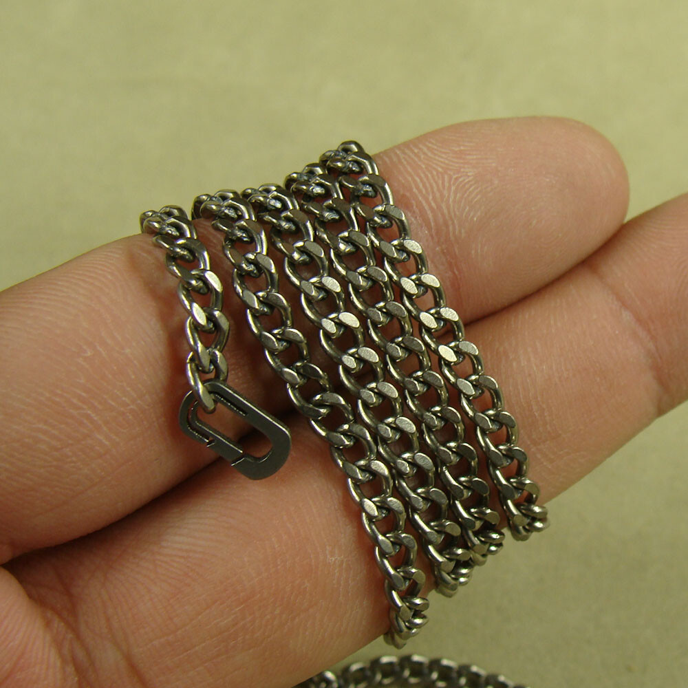 Pure Titanium Anti-allergy Necklace 3.5mm curb chain 55cm 60cm 70cm