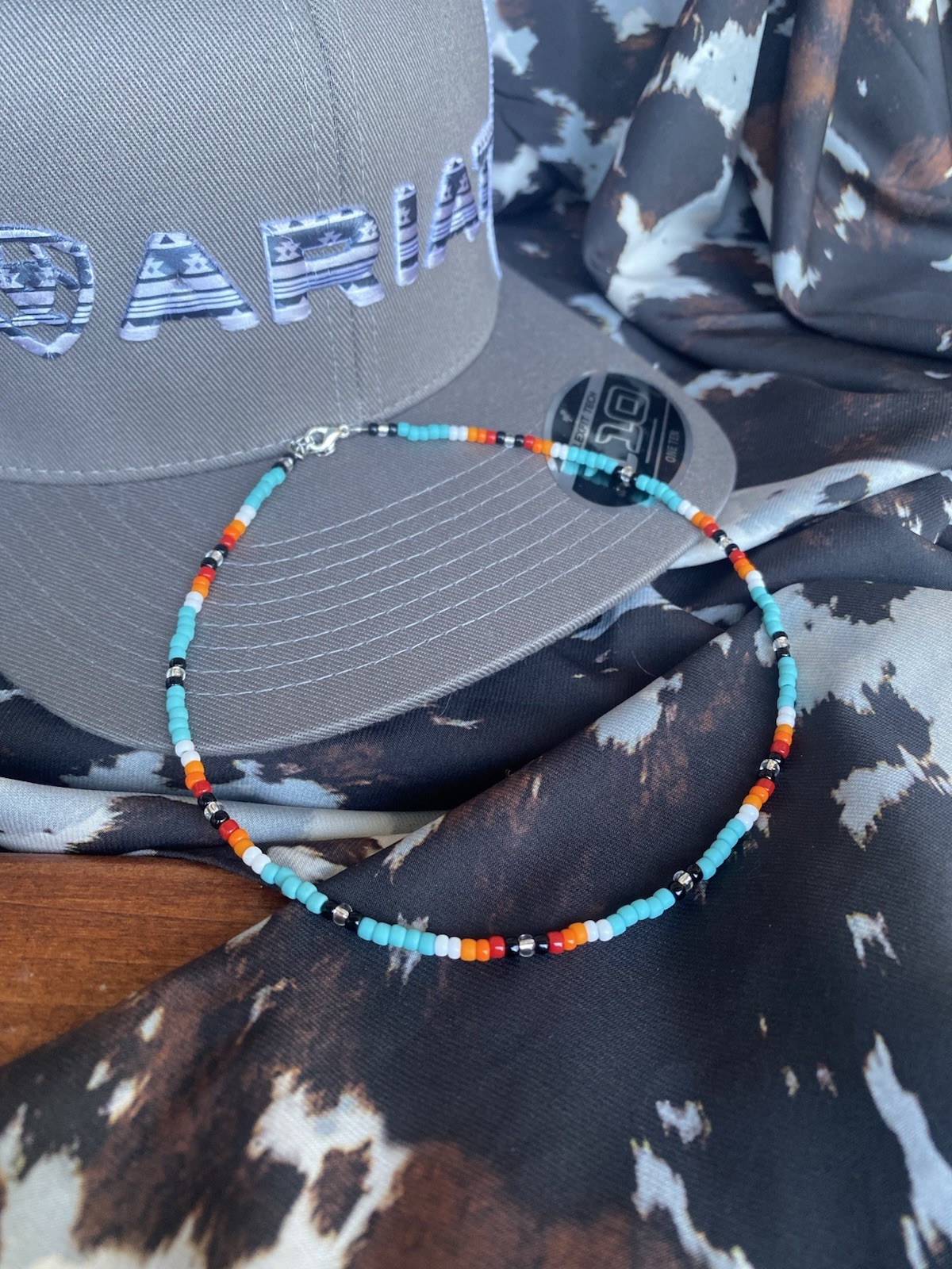 Punchy Western Beaded Cowgirl Choker or adjustable necklace