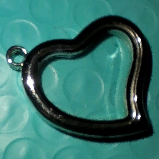 Silver Tone Metal Heart Charm Pendant Love Theme Heart-Shaped No Stone No Gems