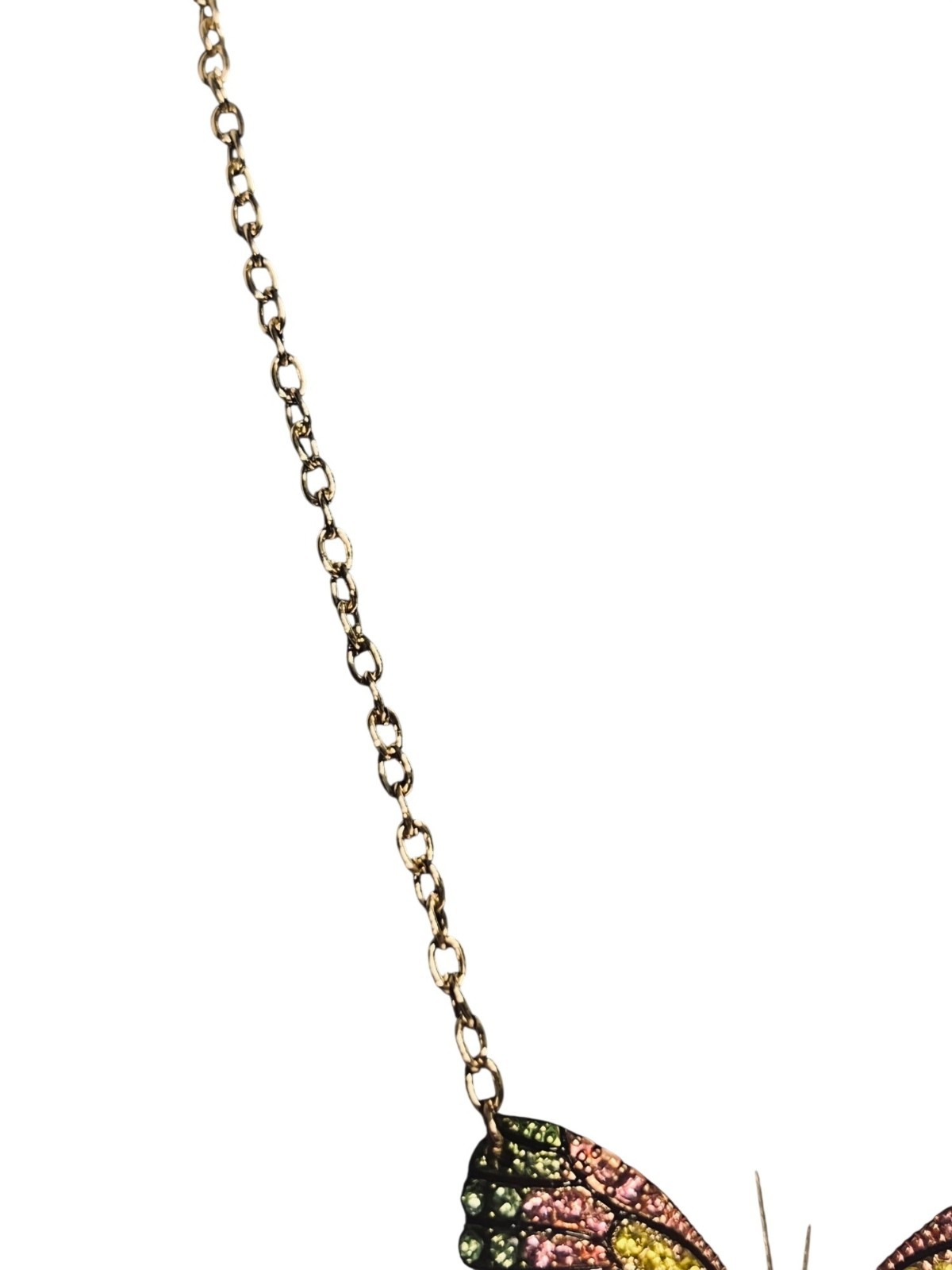 Cara NY Gold Tone With Multiple Colored Rhinestone Butterfly Necklace (6283-1-2)