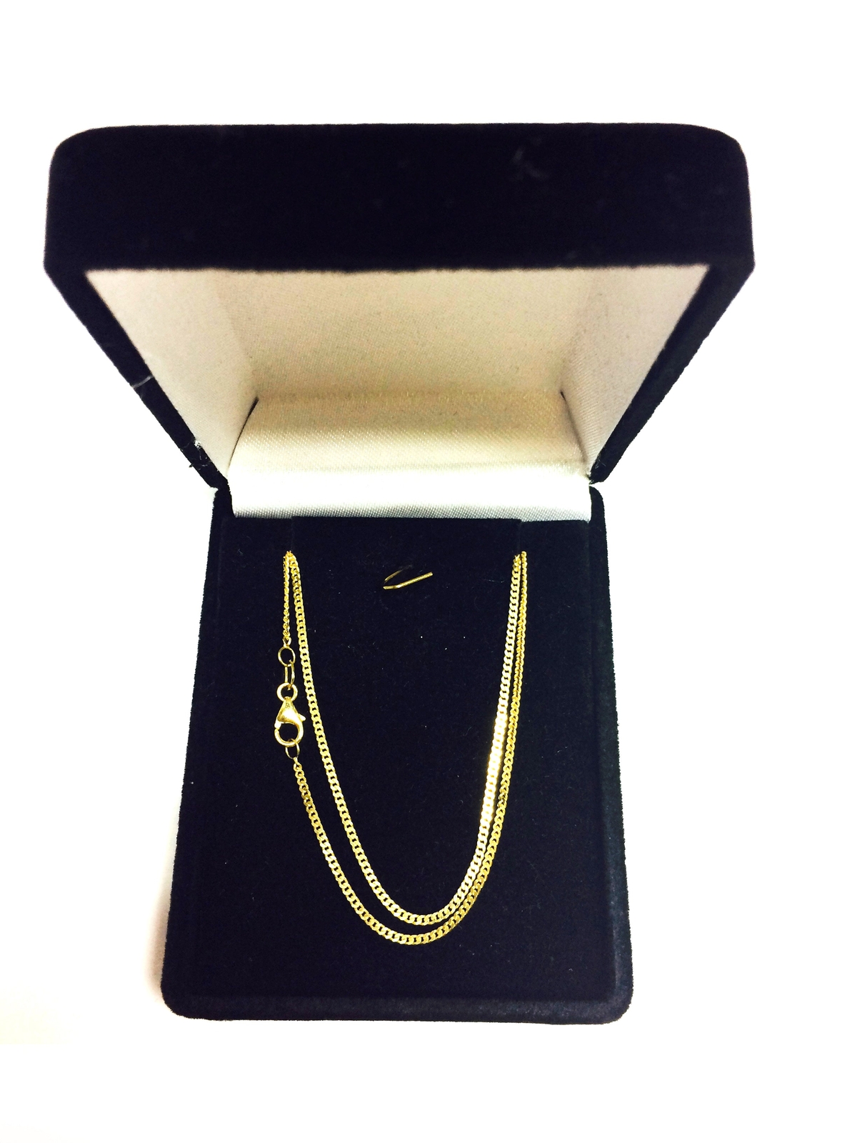 10k Yellow Real Gold Gourmette Chain Necklace, 1.5mm, 20″