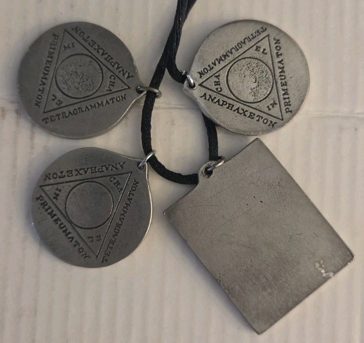 Lot of 4 Antique-Style Pendants or Talisman on String Sold AS SHOWN Lot.1T
